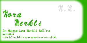 nora merkli business card